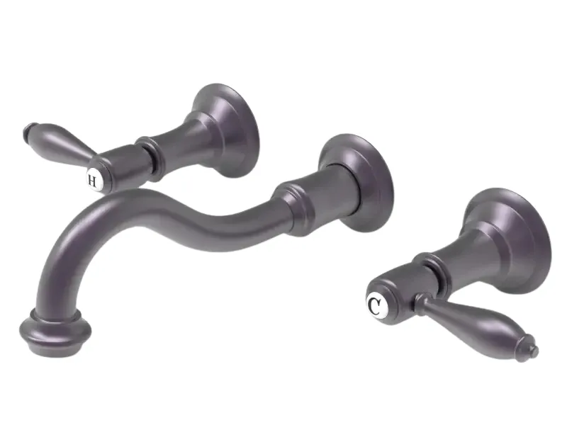 Mozart Y-C490-101AL Two Handles 3-Hole Wall Mount Bathroom Faucet