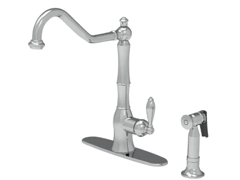 Mozart YC-817-101AL-BS One Handle 2- Hole Deck Mount Kitchen Faucet with Brass Spray